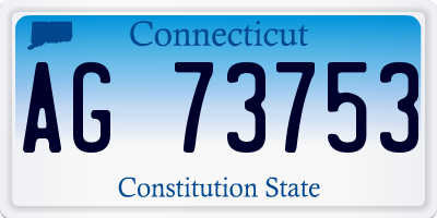 CT license plate AG73753