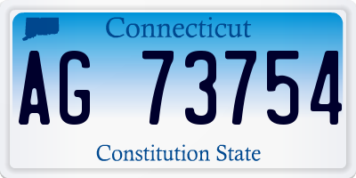 CT license plate AG73754