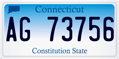 CT license plate AG73756