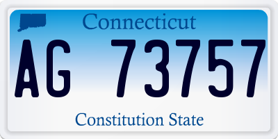 CT license plate AG73757