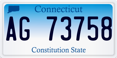 CT license plate AG73758