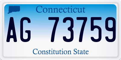 CT license plate AG73759