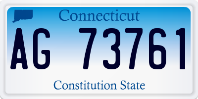 CT license plate AG73761