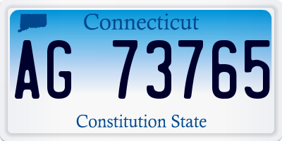 CT license plate AG73765