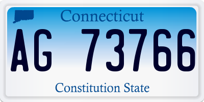 CT license plate AG73766