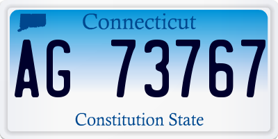 CT license plate AG73767