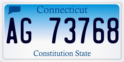 CT license plate AG73768