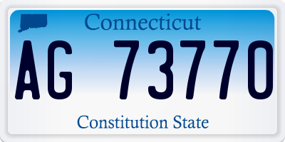 CT license plate AG73770