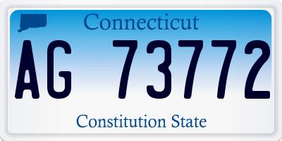 CT license plate AG73772