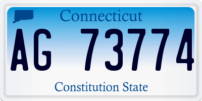 CT license plate AG73774