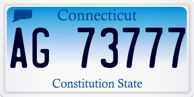 CT license plate AG73777