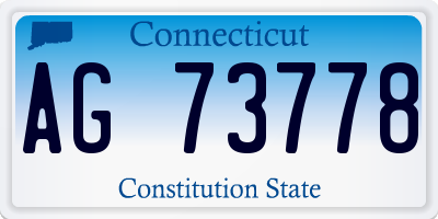 CT license plate AG73778