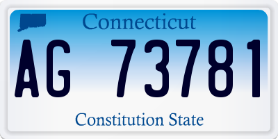 CT license plate AG73781