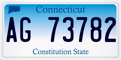 CT license plate AG73782