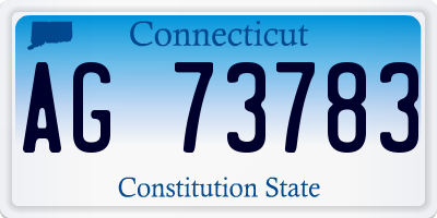 CT license plate AG73783