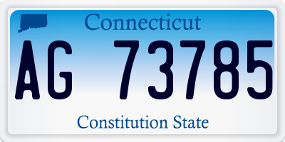 CT license plate AG73785