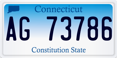 CT license plate AG73786