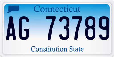 CT license plate AG73789