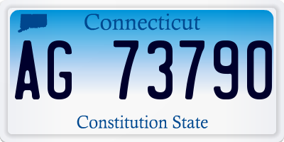 CT license plate AG73790