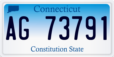 CT license plate AG73791