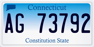 CT license plate AG73792