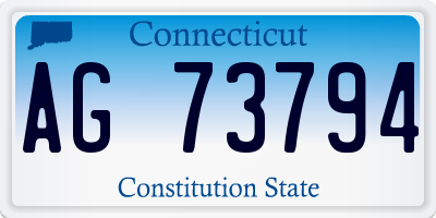 CT license plate AG73794