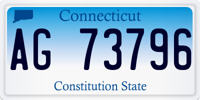 CT license plate AG73796
