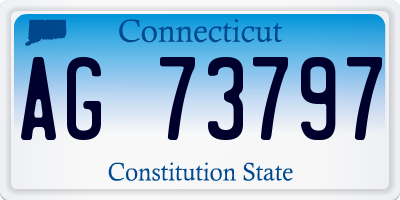 CT license plate AG73797