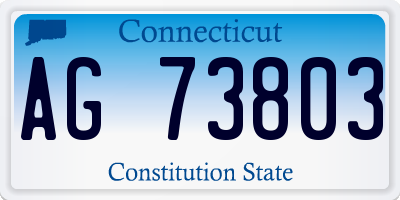 CT license plate AG73803