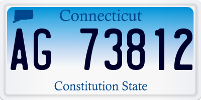 CT license plate AG73812