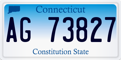 CT license plate AG73827