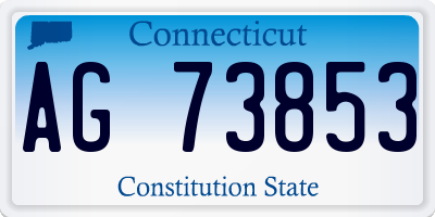 CT license plate AG73853