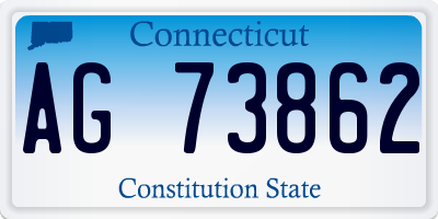 CT license plate AG73862