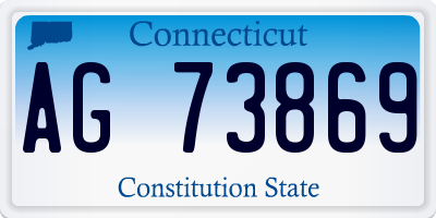 CT license plate AG73869