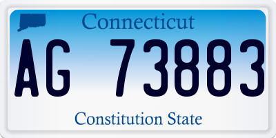 CT license plate AG73883