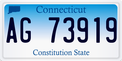 CT license plate AG73919