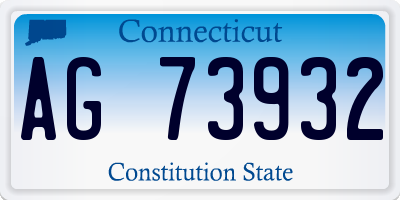 CT license plate AG73932