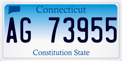 CT license plate AG73955