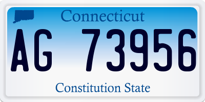 CT license plate AG73956