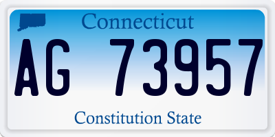 CT license plate AG73957