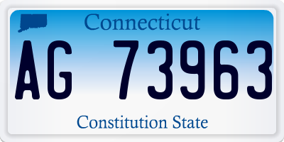 CT license plate AG73963