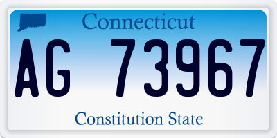 CT license plate AG73967