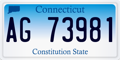 CT license plate AG73981