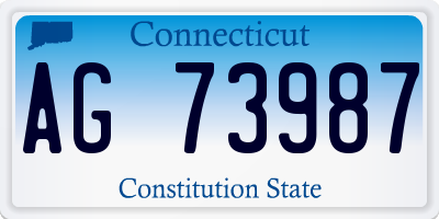 CT license plate AG73987
