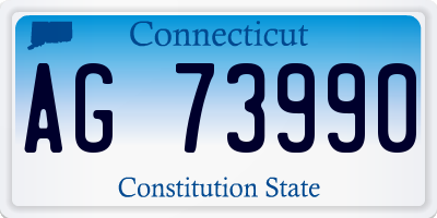 CT license plate AG73990