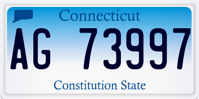 CT license plate AG73997