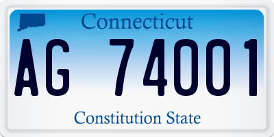 CT license plate AG74001