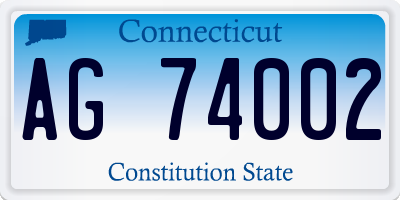 CT license plate AG74002