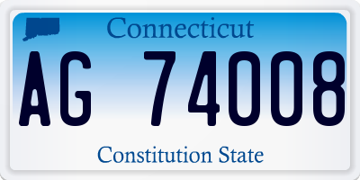 CT license plate AG74008