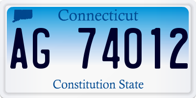 CT license plate AG74012